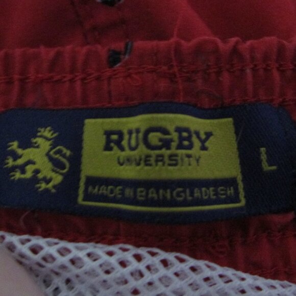 Rugby University Red Flamingo Swim Trunks Shorts - Picture 6 of 8